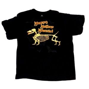 Halloween Tshirt Weiner Dog Happy Haloweenie XL